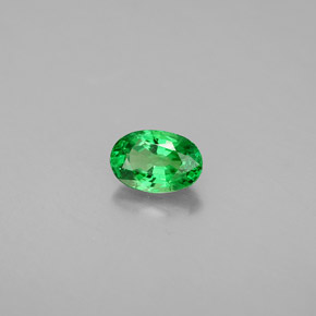 0.71캐럿 천연 크롬 그린 차보라이트 가넷, 타원형 컷, 6.3×4.3 mm, VS