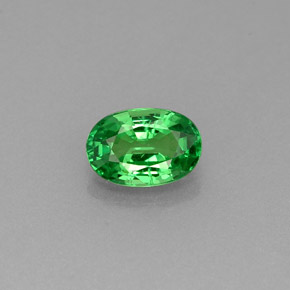 0.63캐럿 천연 크롬 그린 차보라이트 가넷, 타원형 컷, 6×4.1 mm, VVS-VS
