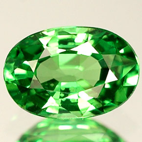 0.64캐럿 천연 크롬 그린 차보라이트 가넷, 타원형 컷, 6.3×4.3 mm, VVS