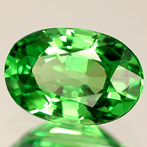 0.64캐럿 천연 크롬 그린 차보라이트 가넷, 타원형 컷, 6.3×4.3 mm, VVS