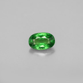 0.62캐럿 천연 크롬 그린 차보라이트 가넷, 타원형 컷, 6.2×4.1 mm, VS-SI