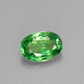 0.64캐럿 천연 크롬 그린 차보라이트 가넷, 타원형 컷, 6.3×4.4 mm, VVS-VS