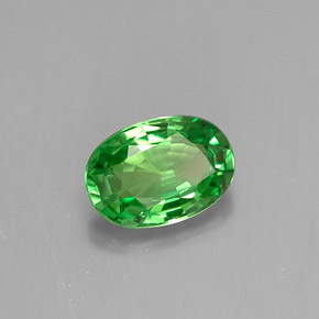 0.64캐럿 천연 크롬 그린 차보라이트 가넷, 타원형 컷, 6.3×4.4 mm, VVS-VS