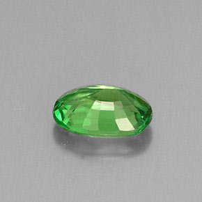 0.64캐럿 천연 크롬 그린 차보라이트 가넷, 타원형 컷, 6.3×4.4 mm, VVS-VS