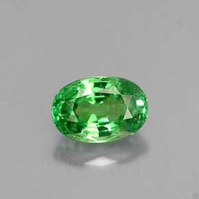 0.66캐럿 천연 크롬 그린 차보라이트 가넷, 타원형 컷, 6.1×4.2 mm, VS