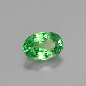 0.66캐럿 천연 크롬 그린 차보라이트 가넷, 타원형 컷, 6.1×4.2 mm, VS