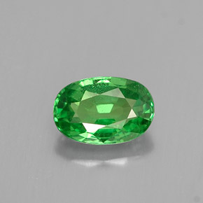 0.65캐럿 천연 크롬 그린 차보라이트 가넷, 타원형 컷, 6.2×4.2 mm, VS