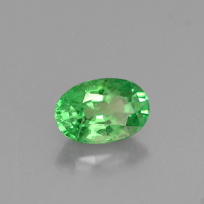 0.57캐럿 천연 크롬 그린 차보라이트 가넷, 타원형 컷, 6×4.1 mm, VS-SI
