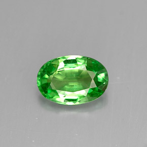 0.54캐럿 천연 크롬 그린 차보라이트 가넷, 타원형 컷, 6.1×4.2 mm, VS