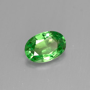0.54캐럿 천연 크롬 그린 차보라이트 가넷, 타원형 컷, 6.1×4.2 mm, VS