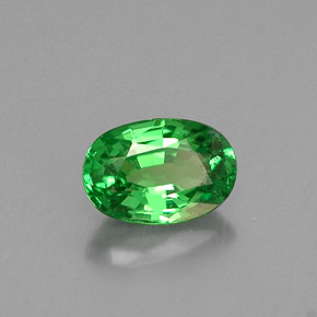 0.61캐럿 천연 크롬 그린 차보라이트 가넷, 타원형 컷, 6.3×4.2 mm, VS