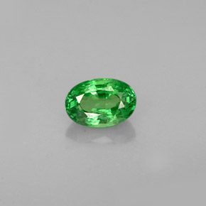 0.68캐럿 천연 크롬 그린 차보라이트 가넷, 타원형 컷, 6.1×4.2 mm, VS