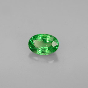 0.68캐럿 천연 크롬 그린 차보라이트 가넷, 타원형 컷, 6.1×4.2 mm, VS