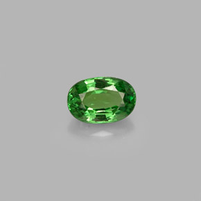 0.58캐럿 천연 크롬 그린 차보라이트 가넷, 타원형 컷, 6.1×4.1 mm, VVS-VS