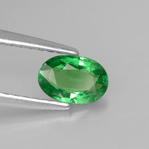 0.56캐럿 천연 크롬 그린 차보라이트 가넷, 타원형 컷, 6.2×4.2 mm, VS