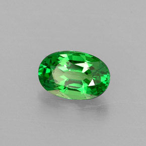 0.50캐럿 천연 비비드 그린 차보라이트 가넷, 타원형 컷, 6×3.9 mm, VS
