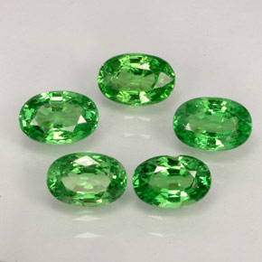 캐럿 천연 비비드 그린 차보라이트 가넷 보석, 타원형 컷, 6.1×4.2 mm, VVS-VS