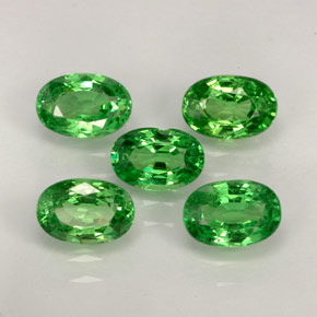 캐럿 천연 비비드 그린 차보라이트 가넷 보석, 타원형 컷, 6.1×4.2 mm, VVS-VS
