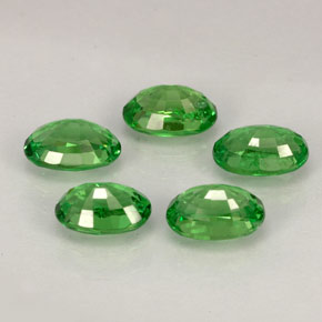 캐럿 천연 비비드 그린 차보라이트 가넷 보석, 타원형 컷, 6.1×4.2 mm, VVS-VS