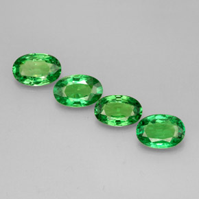 캐럿 천연 크롬 그린 차보라이트 가넷 보석, 타원형 컷, 6.2×4.1 mm, VVS-VS