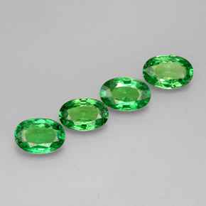 캐럿 천연 크롬 그린 차보라이트 가넷 보석, 타원형 컷, 6.2×4.1 mm, VVS-VS