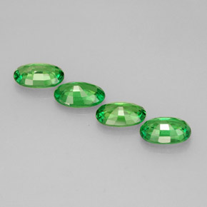 캐럿 천연 크롬 그린 차보라이트 가넷 보석, 타원형 컷, 6.2×4.1 mm, VVS-VS