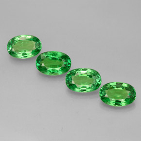 캐럿 천연 크롬 그린 차보라이트 가넷 보석, 타원형 컷, 6.1×4.2 mm, VVS-VS
