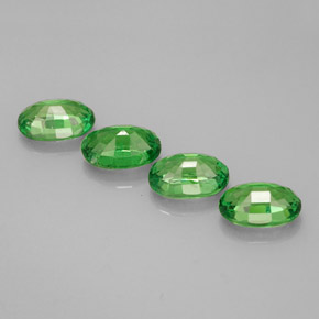 캐럿 천연 크롬 그린 차보라이트 가넷 보석, 타원형 컷, 6.1×4.2 mm, VVS-VS
