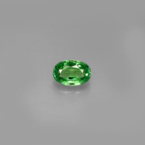 0.62캐럿 천연 크롬 그린 차보라이트 가넷, 타원형 컷, 6.1×4.2 mm, VVS-VS