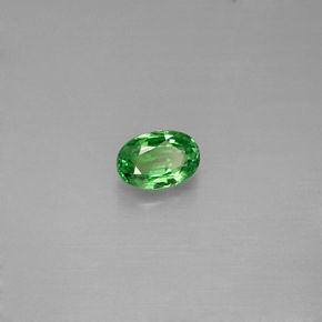 0.62캐럿 천연 크롬 그린 차보라이트 가넷, 타원형 컷, 6.1×4.2 mm, VVS-VS