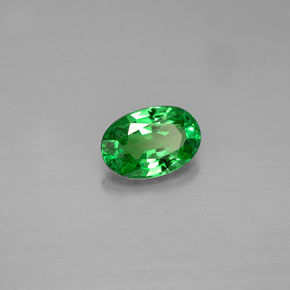 0.54캐럿 천연 크롬 그린 차보라이트 가넷, 타원형 컷, 6.1×4.2 mm, VS-SI