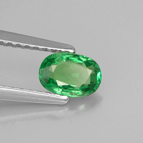 0.55캐럿 천연 크롬 그린 차보라이트 가넷, 타원형 컷, 6.2×4.3 mm, VS-SI