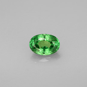 0.57캐럿 천연 크롬 그린 차보라이트 가넷, 타원형 컷, 5.9×4.1 mm, VVS-VS