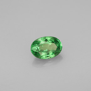 0.57캐럿 천연 크롬 그린 차보라이트 가넷, 타원형 컷, 5.9×4.1 mm, VVS-VS