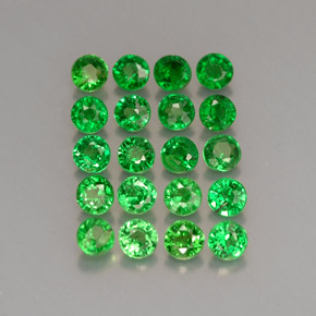 캐럿 천연 크롬 그린 차보라이트 가넷 보석, 라운드 컷, 2.31 mm, VS