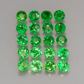 캐럿 천연 크롬 그린 차보라이트 가넷 보석, 라운드 컷, 2.31 mm, VS