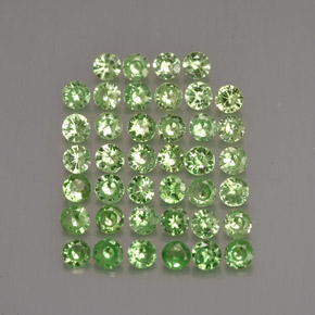 캐럿 천연 그린 차보라이트 가넷 보석, 라운드 컷, 2.15 mm, VVS-VS
