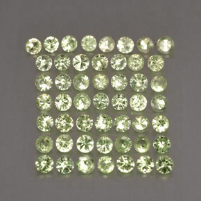 캐럿 천연 라이트 그린 차보라이트 가넷 보석, 라운드 컷, 1.66 mm, VS