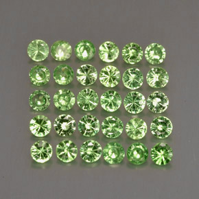 캐럿 천연 그린 차보라이트 가넷 보석, 라운드 컷, 2.24 mm, VS