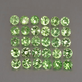 캐럿 천연 그린 차보라이트 가넷 보석, 라운드 컷, 2.24 mm, VS