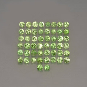 캐럿 천연 그린 차보라이트 가넷 보석, 라운드 컷, 1.68 mm, VS