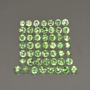 캐럿 천연 그린 차보라이트 가넷 보석, 라운드 컷, 1.66 mm, VS