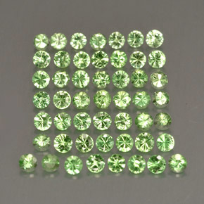 캐럿 천연 그린 차보라이트 가넷 보석, 라운드 컷, 1.66 mm, VS