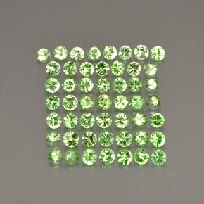 캐럿 천연 그린 차보라이트 가넷 보석, 라운드 컷, 1.65 mm, VS