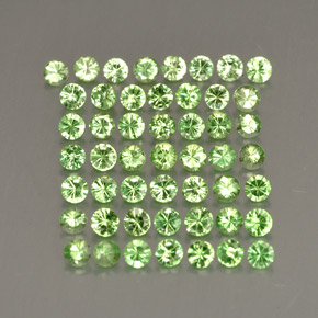 캐럿 천연 그린 차보라이트 가넷 보석, 라운드 컷, 1.65 mm, VS