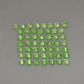 캐럿 천연 그린 차보라이트 가넷 보석, 라운드 컷, 1.65 mm, VS