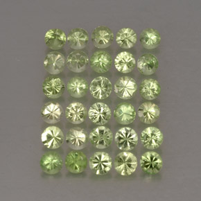 캐럿 천연 라이트 그린 차보라이트 가넷 보석, 라운드 컷, 1.88 mm, VS