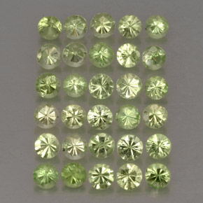 캐럿 천연 라이트 그린 차보라이트 가넷 보석, 라운드 컷, 1.95 mm, VS