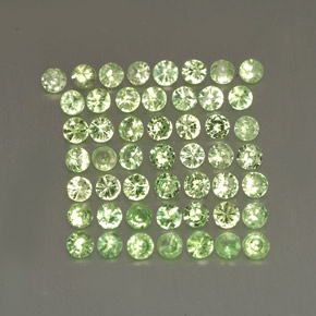캐럿 천연 그린 차보라이트 가넷 보석, 라운드 컷, 1.73 mm, VS