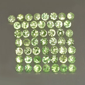 캐럿 천연 그린 차보라이트 가넷 보석, 라운드 컷, 1.73 mm, VS